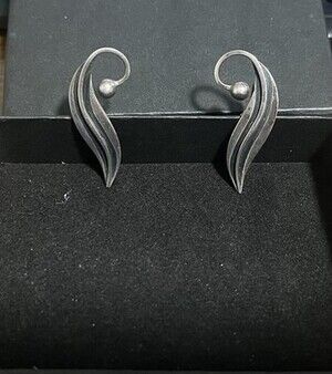 VTG Sterling Silver 925 Taxco Delfino Art Nouveau Climber Screw Back Earrings
